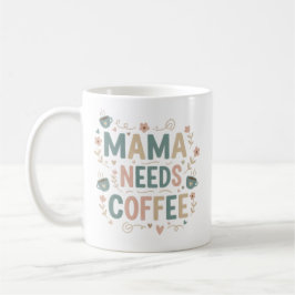 Mama koffiemok | Bloemige keramische mok voor Moed