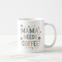 Mama koffiemok | Keramische Moederdag mok met bloe