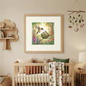 Mama Kolibrie en Kuiken Broedplaats Poster