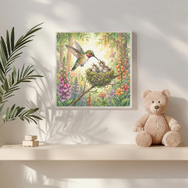 Mama Kolibrie en Kuikenkraam Poster