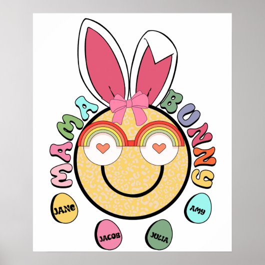 mama konijn (3), retro, vintage poster (Voorkant)