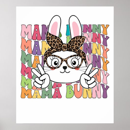 mama konijn (4), retro, vintage poster (Voorkant)