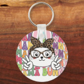 mama konijn (4), retro, vintage sleutelhanger (Voorkant)