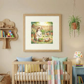 Mama Konijn en Baby's Slaapkamer Poster