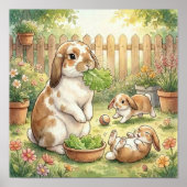 Mama Konijn en Baby's Slaapkamer Poster (Voorkant)