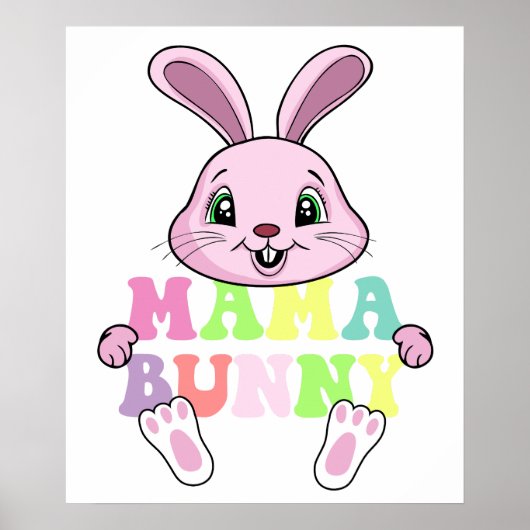 mama konijn, retro, vintage poster (Voorkant)