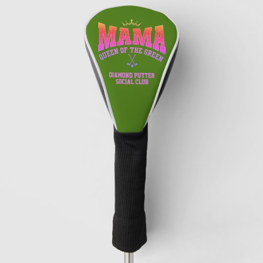 MAMA KONINGIN VAN HET GROEN Aangepaste Golfhoofdho Golfheadcover (Voorkant)