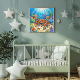 Mama Krab en Baby's Kinderdagverblijf Poster