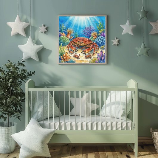 Mama Krab en Baby's Kinderdagverblijf Poster