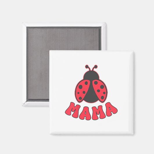 Mama Ladybug First Birthday Girl Family Matching P Magneet (Voorkant / Achterkant)