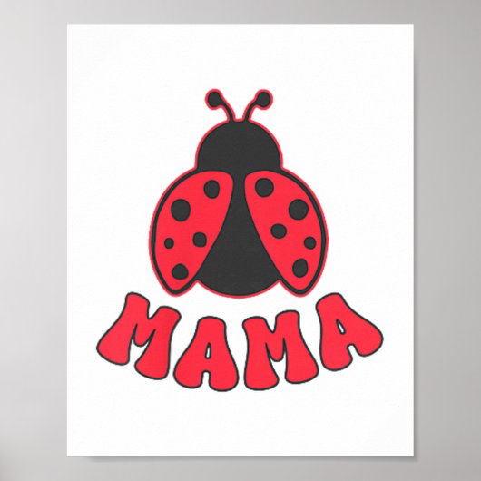 Mama Ladybug First Birthday Girl Family Matching P Poster (Voorkant)