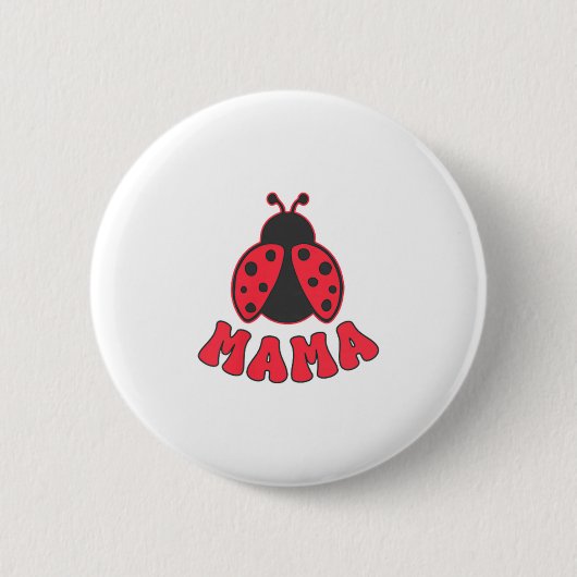 Mama Ladybug First Birthday Girl Family Matching P Ronde Button 5,7 Cm (Voorkant)