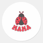 Mama Ladybug First Birthday Girl Family Matching P Ronde Sticker (Voorkant)