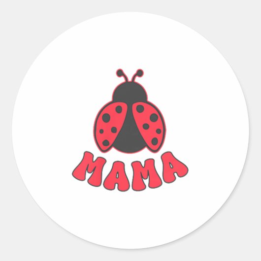 Mama Ladybug First Birthday Girl Family Matching P Ronde Sticker (Voorkant)