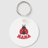 Mama Ladybug First Birthday Girl Family Matching P Sleutelhanger (Voorkant)