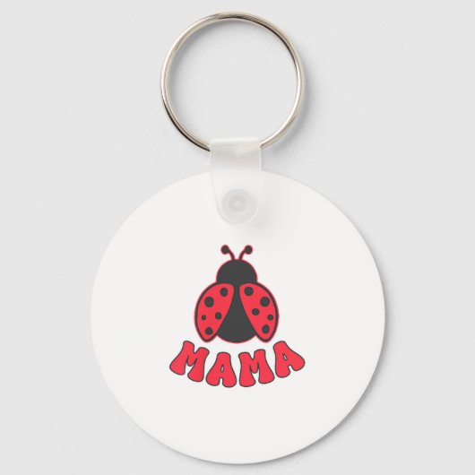 Mama Ladybug First Birthday Girl Family Matching P Sleutelhanger (Voorkant)