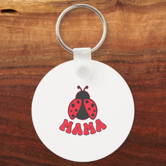 Mama Ladybug First Birthday Girl Family Matching P Sleutelhanger (Voorkant)