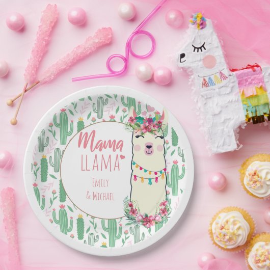 Mama Lama Feest Baby Meisje Verjaardagsfeest Parti Papieren Bordje (Feest)