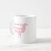 Mama lama roze moeder houdt van liama koffiemok (Voorkant links)