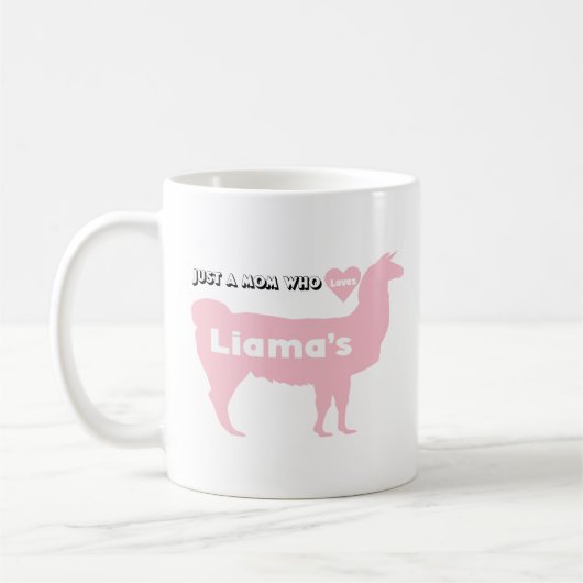Mama lama roze moeder houdt van liama koffiemok (Links)