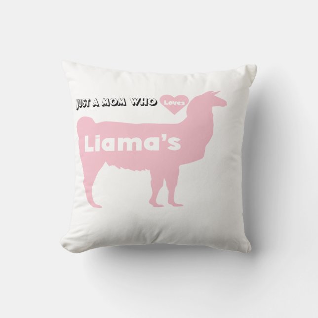 Mama lama roze moeder houdt van liama kussen (Voorkant)