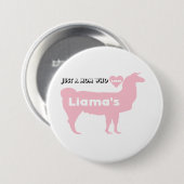 Mama lama roze moeder houdt van liama ronde button 7,6 cm (Voorkant /achterkant)