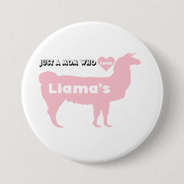 Mama lama roze moeder houdt van liama ronde button 7,6 cm