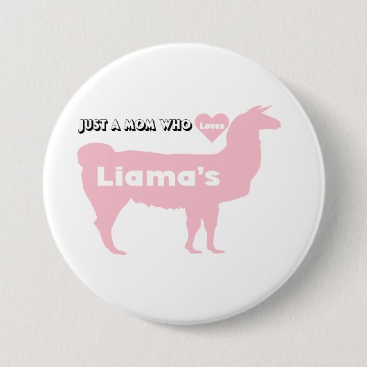 Mama lama roze moeder houdt van liama ronde button 7,6 cm (Voorkant)
