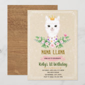 Mama lama uitnodiging (Voorkant / Achterkant)