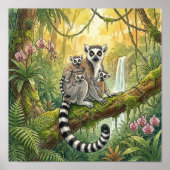 Mama Lemur en Baby's Kinderkamer Poster (Voorkant)