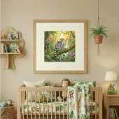 Mama Lemur en Baby's Kinderkamer Poster