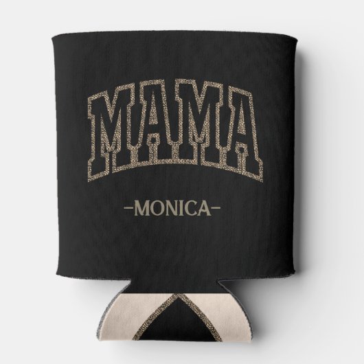 Mama Leopard hart goud en zwart Blikjeskoeler (Achterkant)