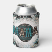 Mama Leopard Koe Turquoise sublimation Blikjeskoeler (Blikje Voorkant)