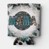 Mama Leopard Koe Turquoise sublimation Blikjeskoeler (Voorkant)