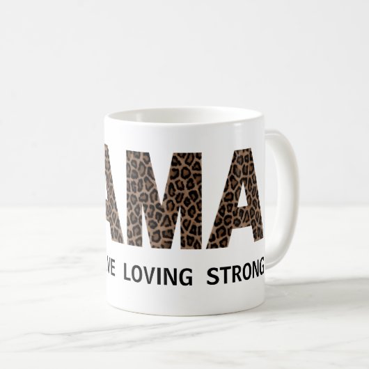 MAMA Leopard Print gepersonaliseerde tekst Mok (Voorkant rechts)