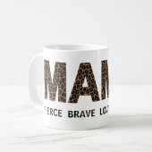 MAMA Leopard Print gepersonaliseerde tekst Mok (Voorkant links)