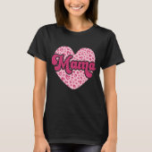 Mama Leopard Print Liefde Hart T-shirt (Voorkant)