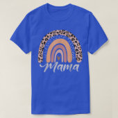 Mama Leopard Print Rainbow Family Funny Mothers Da T-shirt (Design voorkant)