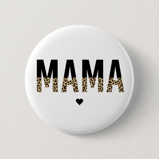 Mama Leopard print Typografie mam Gifts Ronde Button 5,7 Cm (Voorkant)