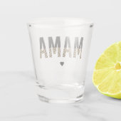 Mama Leopard print Typografie mam Gifts Shot Glas (Achterkant)