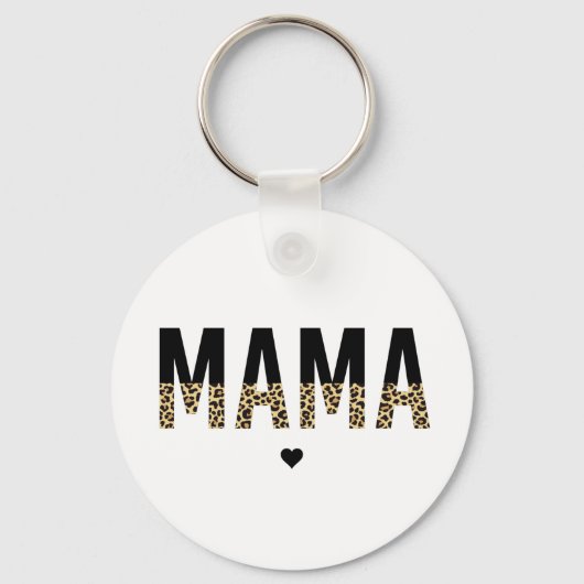 Mama Leopard print Typografie mam Gifts Sleutelhanger (Voorkant)