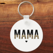 Mama Leopard print Typografie mam Gifts Sleutelhanger (Voorkant)