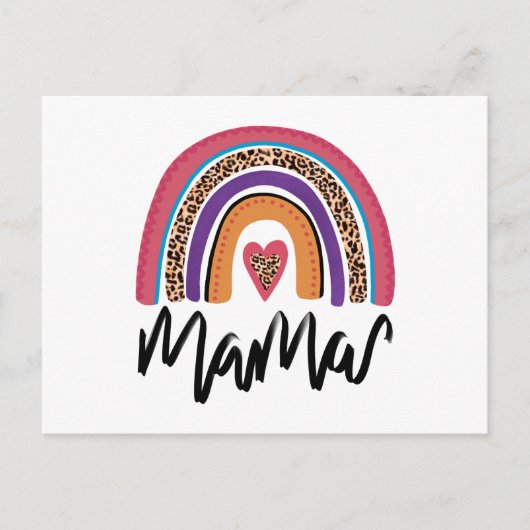 Mama Leopard Rainbow Briefkaart (Voorkant)