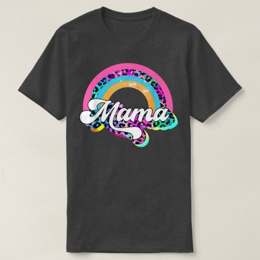 Mama Leopard Rainbow Cheetah print mammie Grafisch T-shirt (Design voorkant)