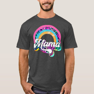 Mama Leopard Rainbow Cheetah print mammie Grafisch T-shirt