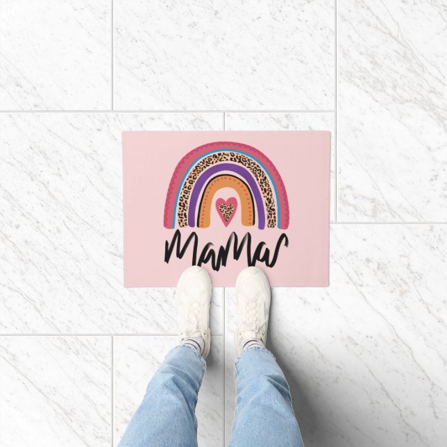 Mama Leopard Rainbow Deurmat (Binnen)