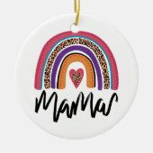 Mama Leopard Rainbow Keramisch Ornament (Voorkant)