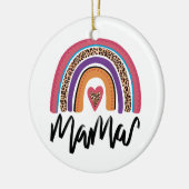 Mama Leopard Rainbow Keramisch Ornament (Links)