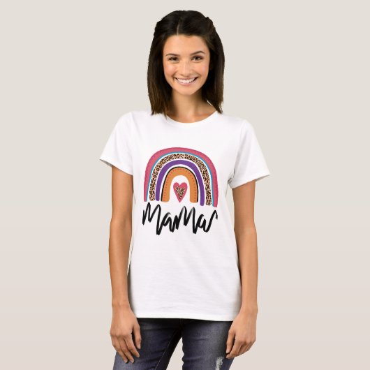 Mama Leopard Rainbow T-shirt (Voorkant volledig)