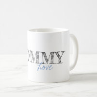 Mama Liefde Baby Blauw Moderne Typografie Zoet